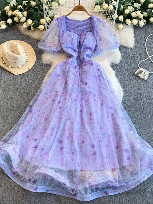 Hazel Blues® |  Sweetheart Neck Puff Sleeve Dress