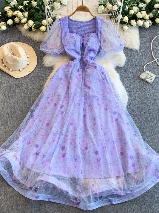 Hazel Blues® |  Sweetheart Neck Puff Sleeve Dress