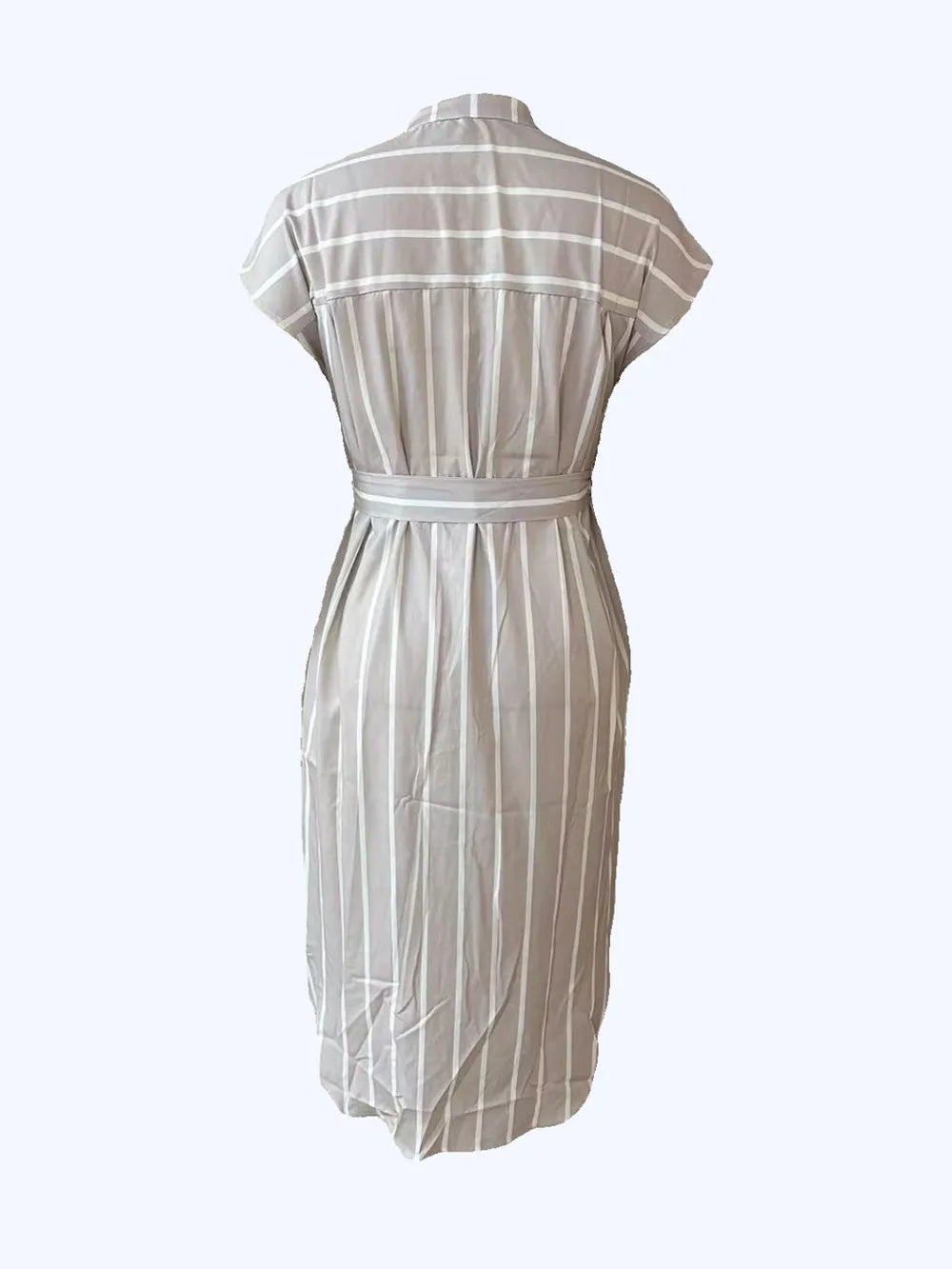 Hazel Blues® |  Striped Tie Waist Short Sleeve Dress