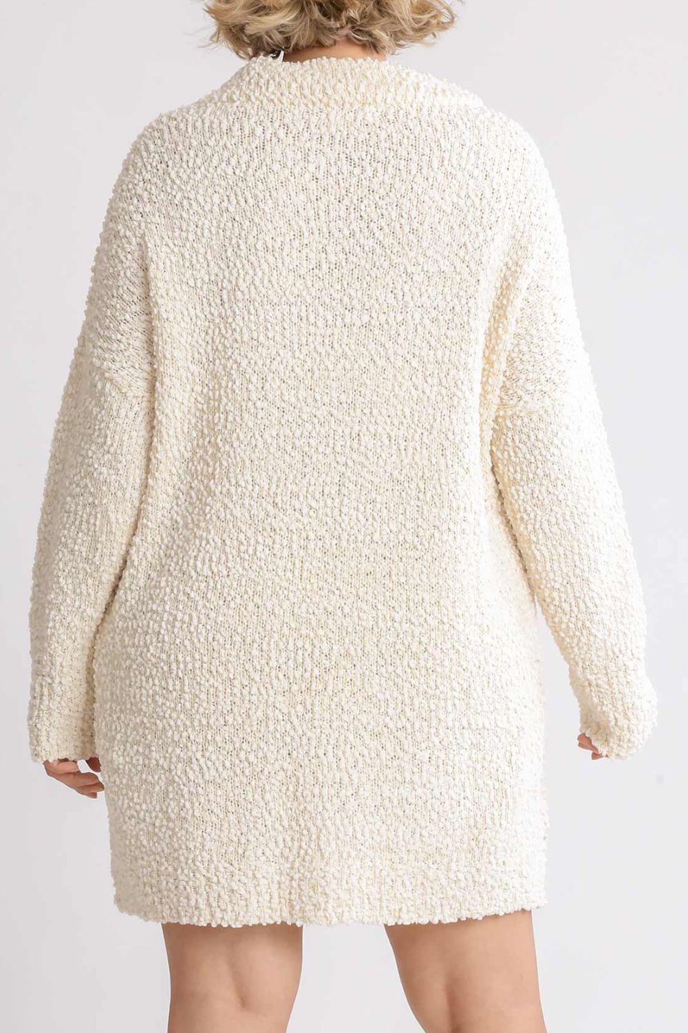 Hazel Blues® | Umgee High Low Long Sleeve Boucle Sweater Dress