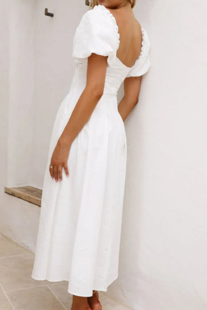 Hazel Blues® |  Sweetheart Neck Puff Sleeve Dress