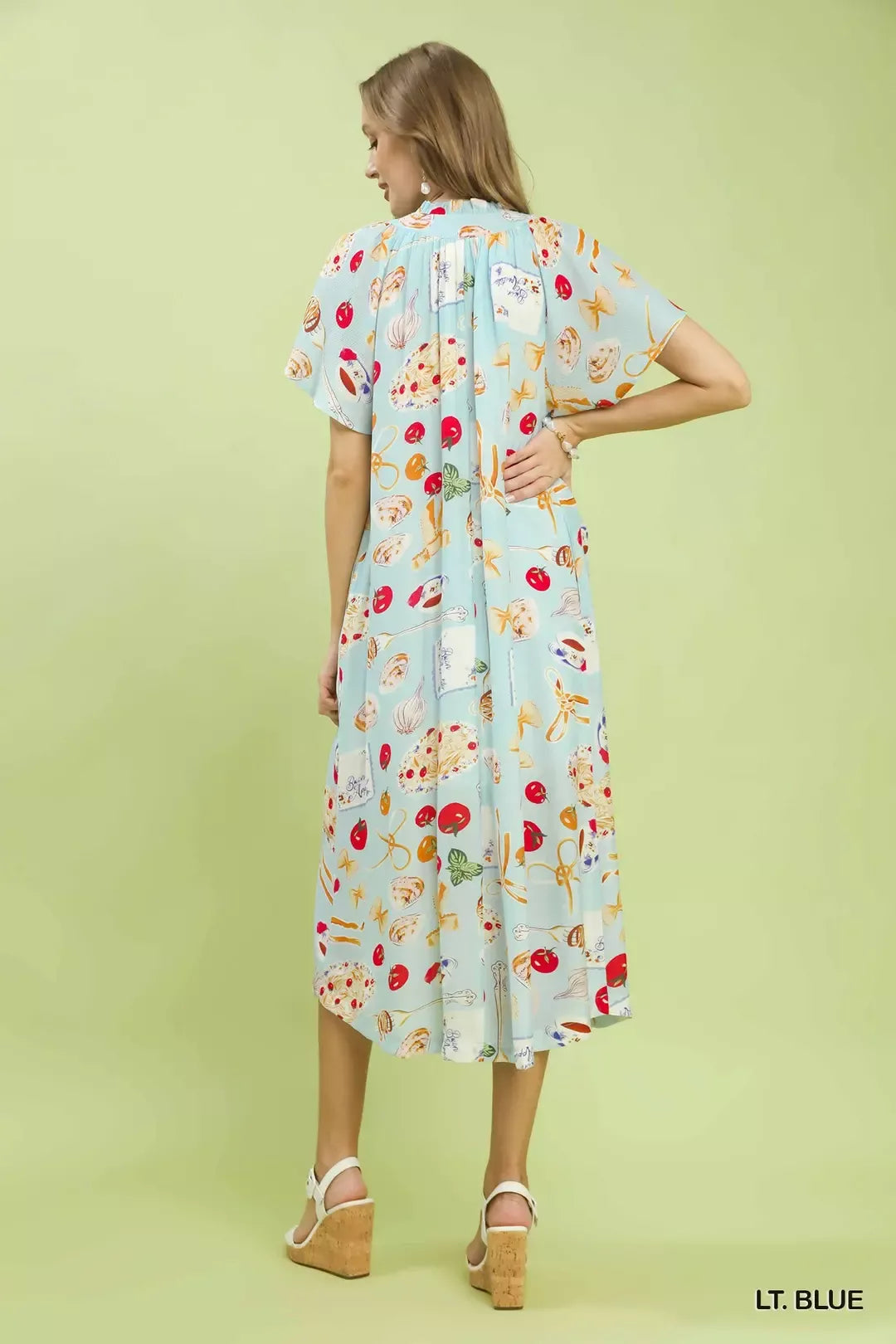 Hazel Blues® |  Umgee Abstract Print Flutter Sleeve Midi Dress