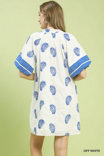 Hazel Blues® |  Umgee Paisley Embroidered Boho Mini Dress