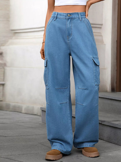 Hazel Blues® |  Relaxed Fit Cargo Jeans