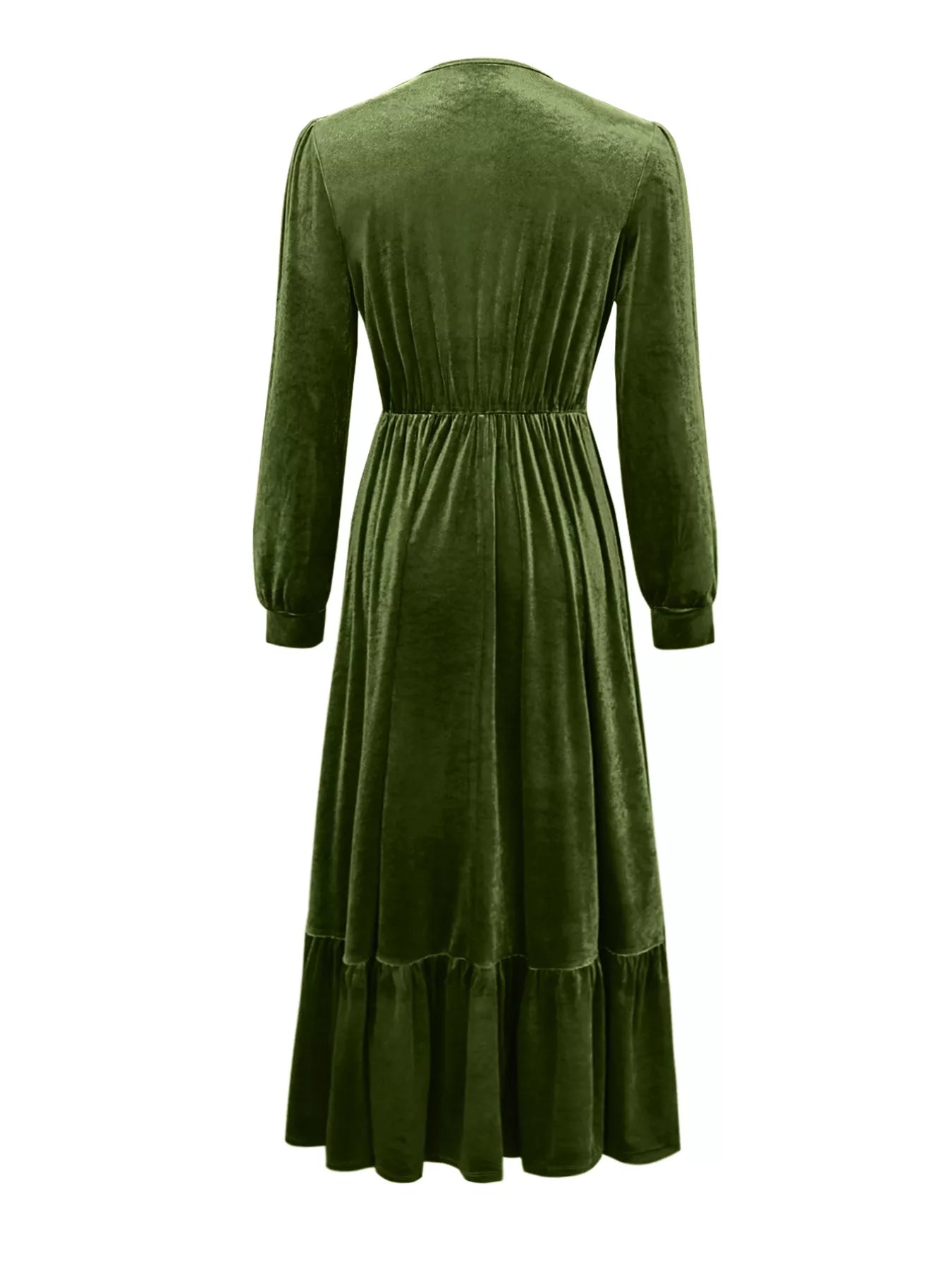 Hazel Blues® |  Ruffled Hem Long Sleeve Dress