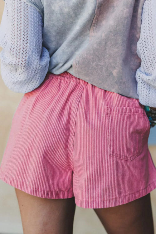 Hazel Blues® |  Striped Elastic Waist Casual Shorts