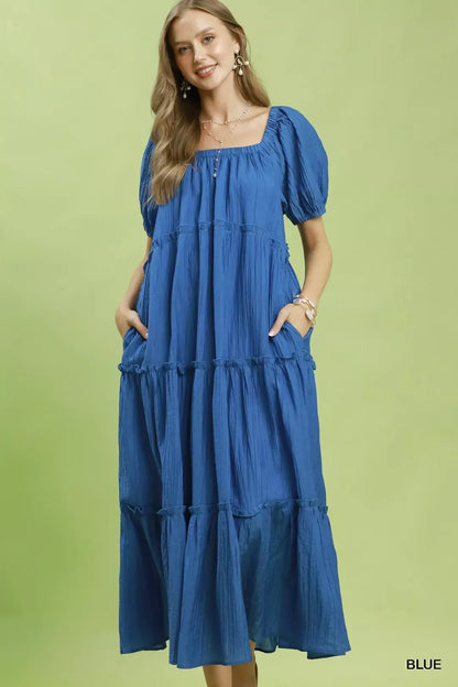 Hazel Blues® |  Umgee Textured Tiered Midi Dress