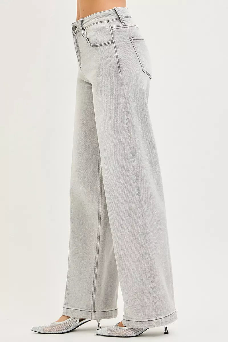 Hazel Blues® |  RISEN Slouchy Baggy Jeans with Contrast Stitching