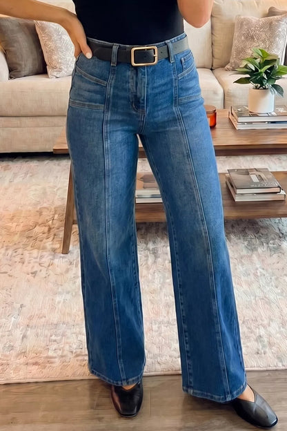 Hazel Blues® |  Seam Detail Shift Jeans