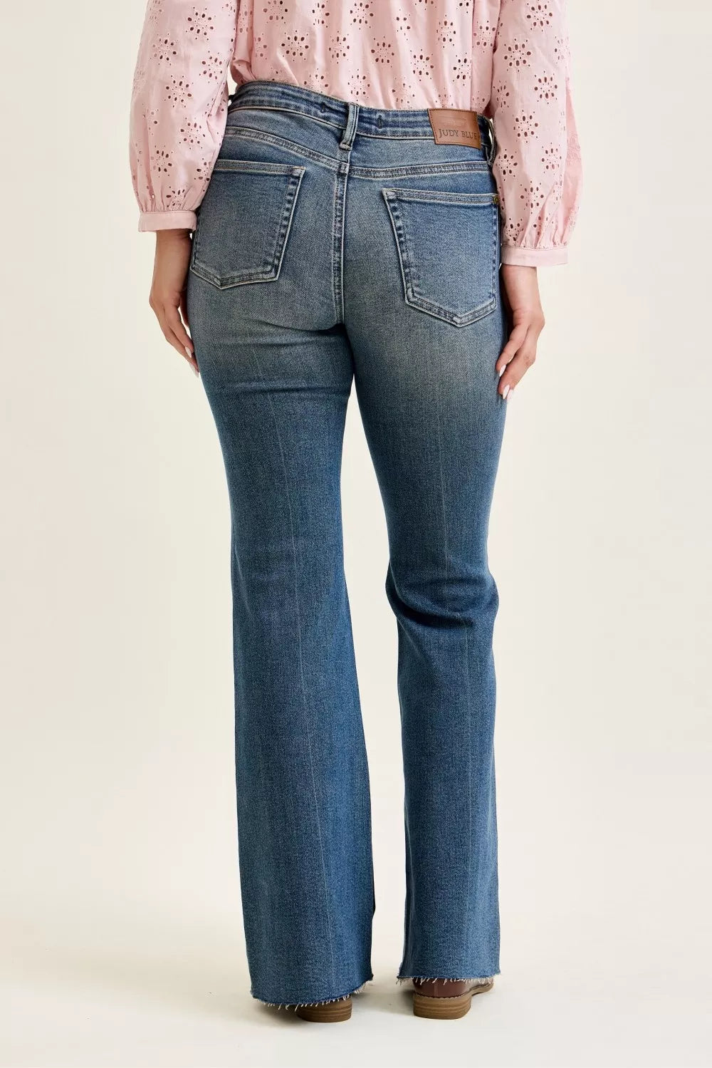 Hazel Blues® |  Judy Blue Mid Rise Flare Jeans with Front Flap Pockets