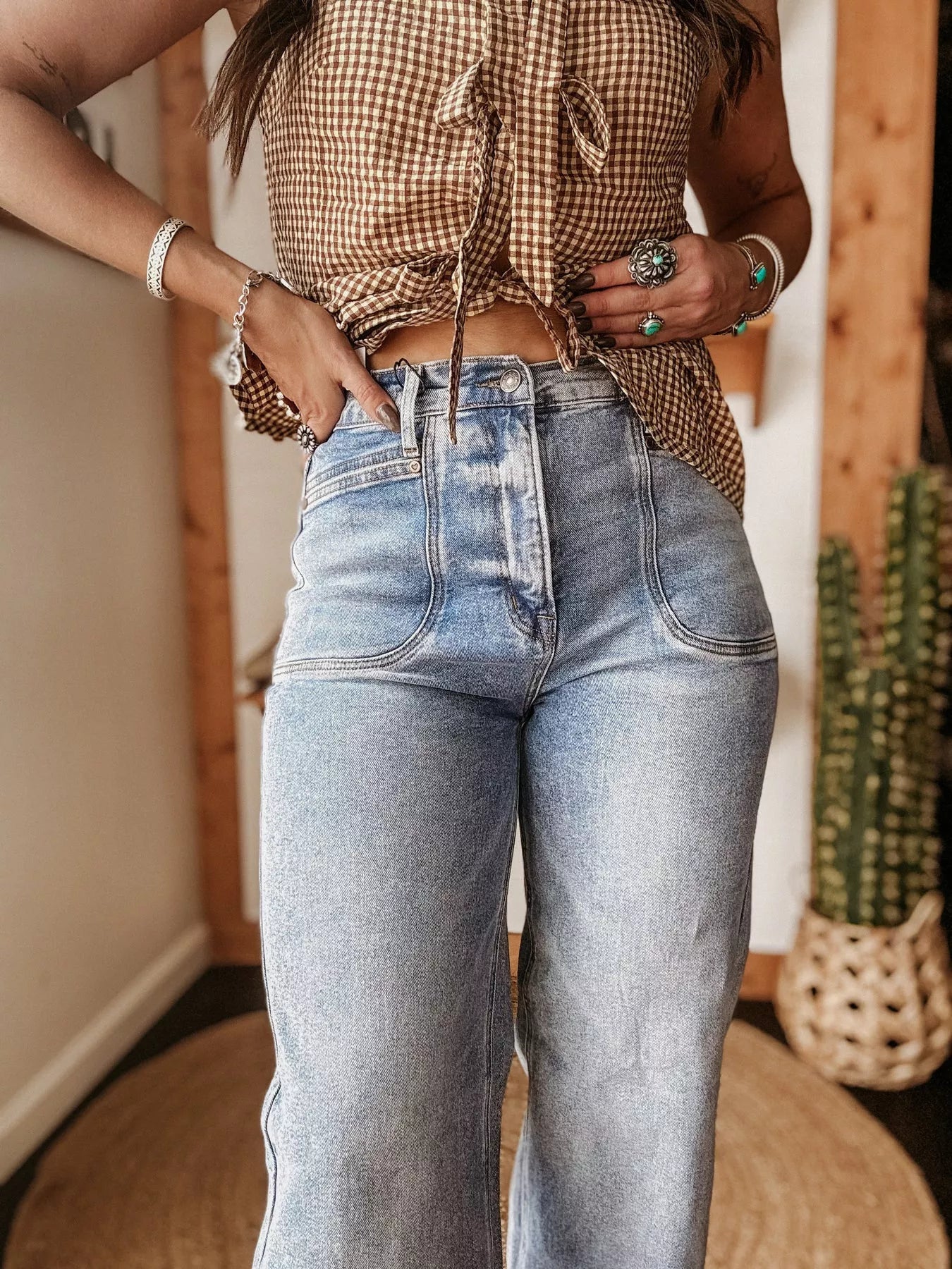 Hazel Blues® |  Wide Leg Wash Jeans