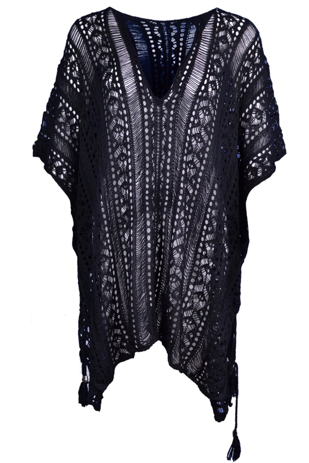 Hazel Blues® | Cutout V-Neck Cover-Up with Tassel