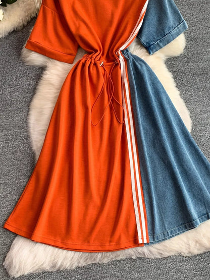 Hazel Blues® |  Color Block Short Sleeve Casual Dress