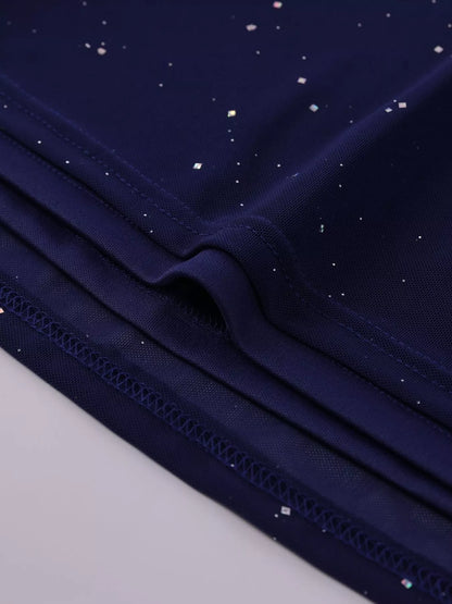 Hazel Blues® |  Glitter Off-Shoulder Maxi Dress