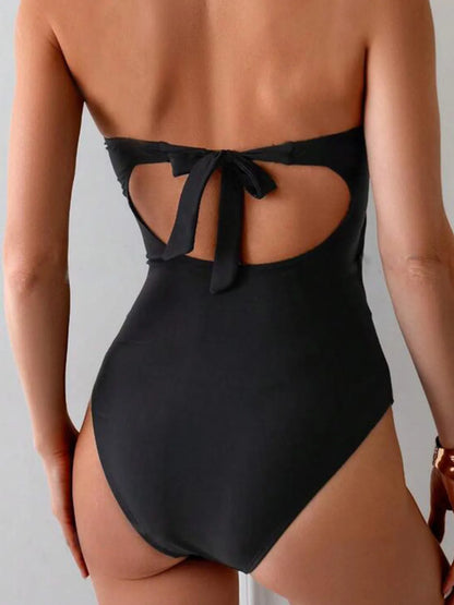 Hazel Blues® | Cutout Sweetheart Neck One-Piece Swimwear
