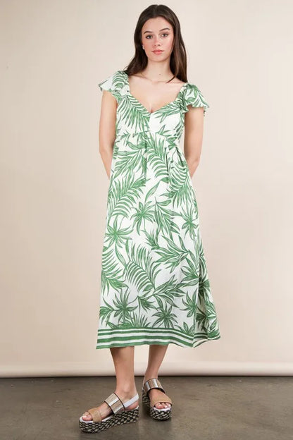 Hazel Blues® |  VERY J Tropical Printed Midi Summer Boho Dress