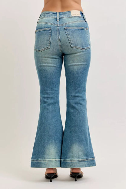 Hazel Blues® |  Judy Blue High Waist Vintage Wash Flare Jeans