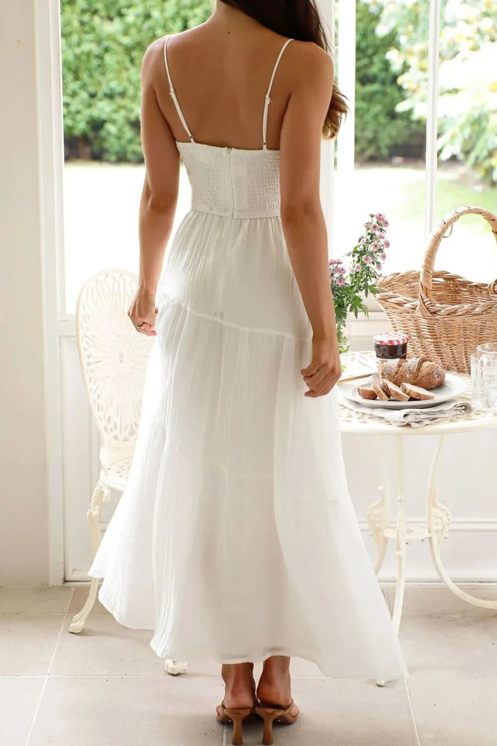 Hazel Blues® |  Ruched Smocked Back Cami Dress