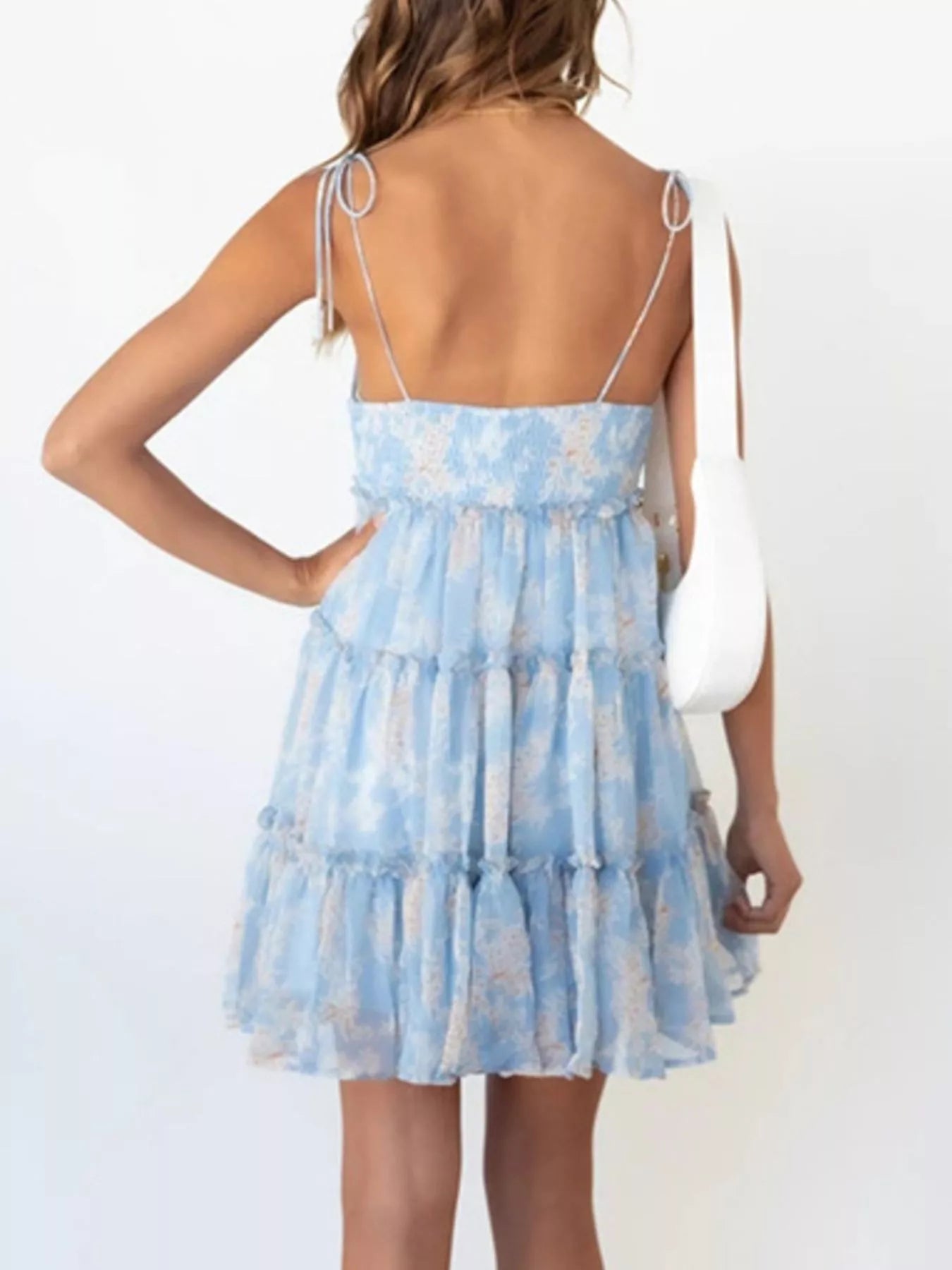Hazel Blues® |  Floral Print Ruffle Tiered Mini Dress