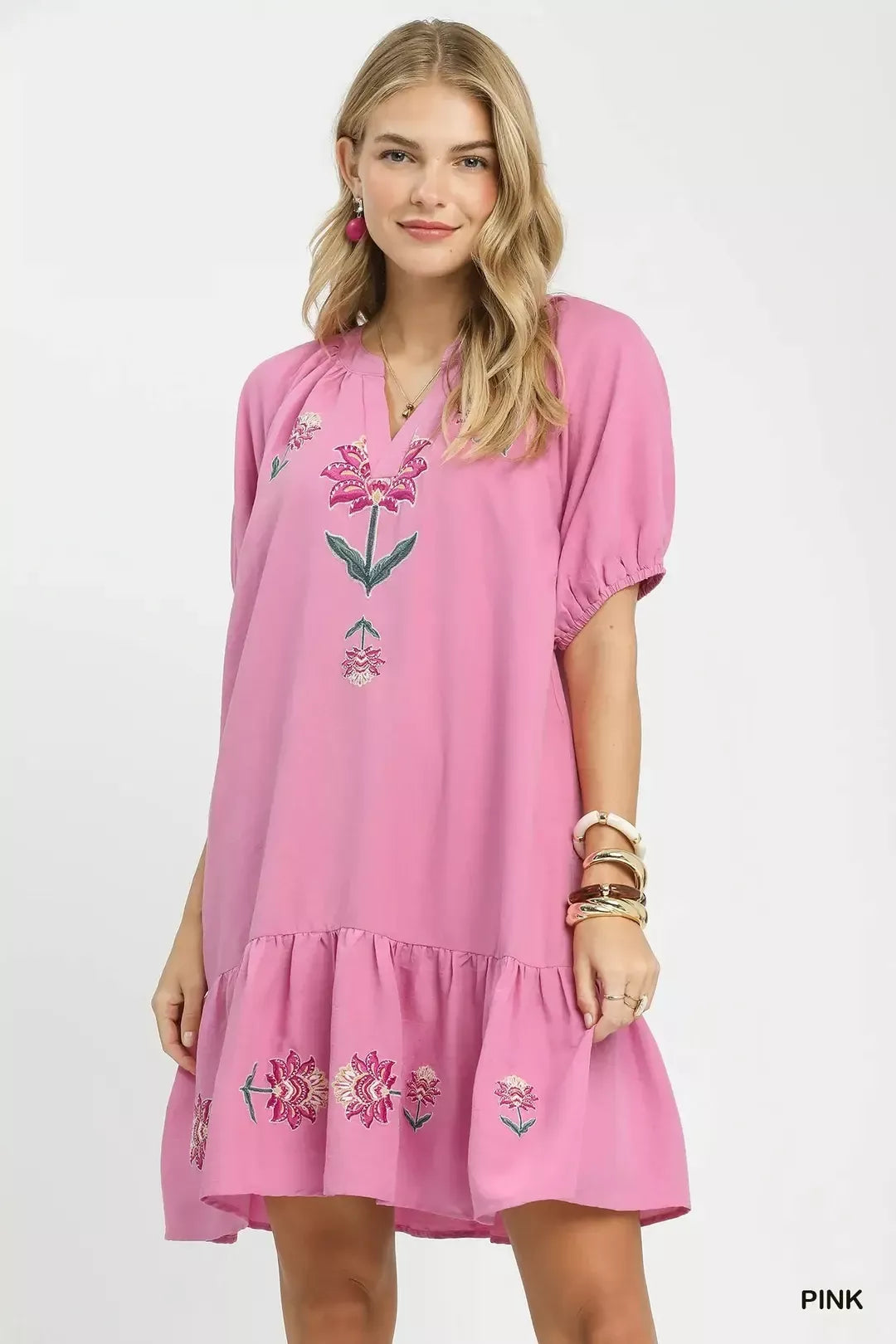 Hazel Blues® |  Umgee Embroidered Floral Babydoll Dress