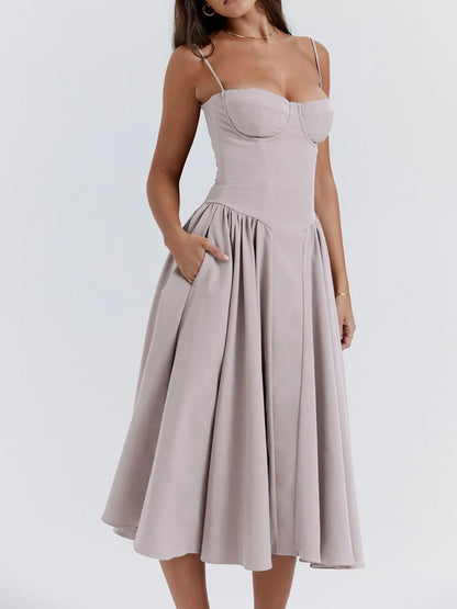 Hazel Blues® |  Ruched Sweetheart Neck Cami Dress