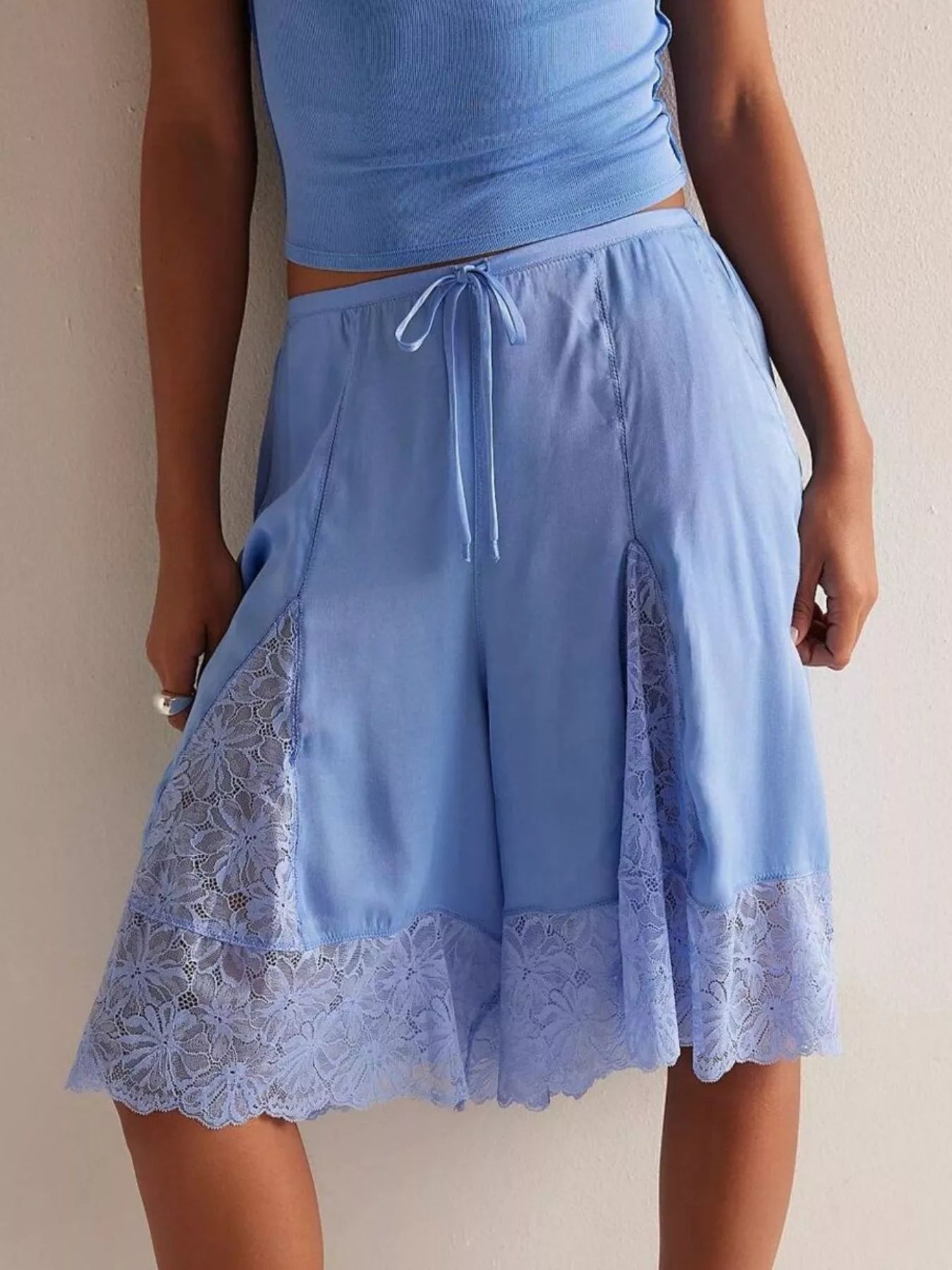 Hazel Blues® |  Lace Detail Shorts