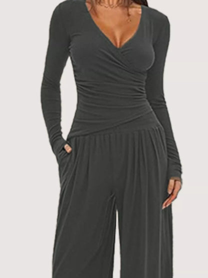 Hazel Blues® |  Casual Long Sleeve Top and Wide Leg Pants Set