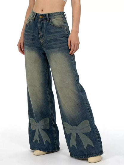 Hazel Blues® |  Bow Wide Leg Jeans