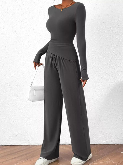 Hazel Blues® |  Long Sleeve Top and Wide Leg Pants Set
