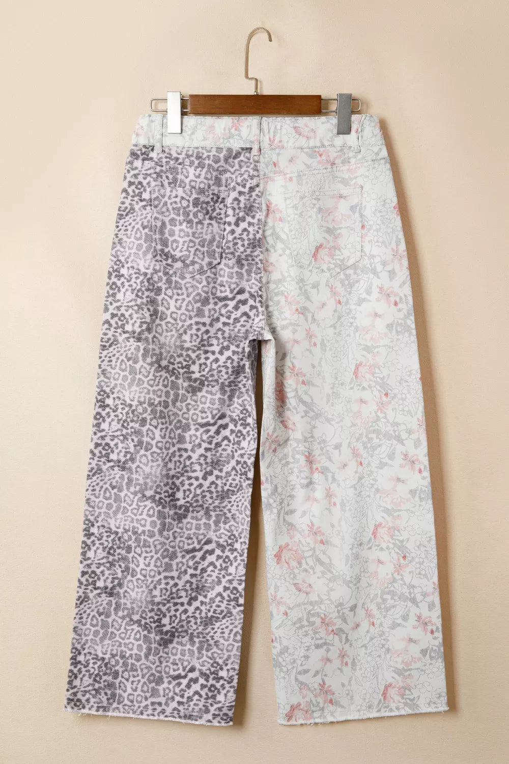 Hazel Blues® |  Wild Side Jeans | Leopard Floral Wide Leg Jeans