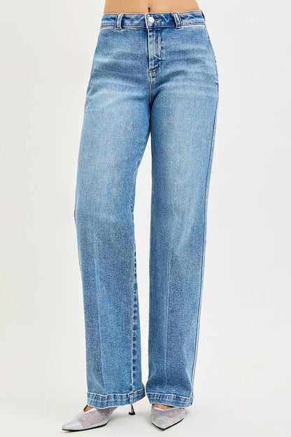 Hazel Blues® |  RISEN Slouchy Straight Jeans