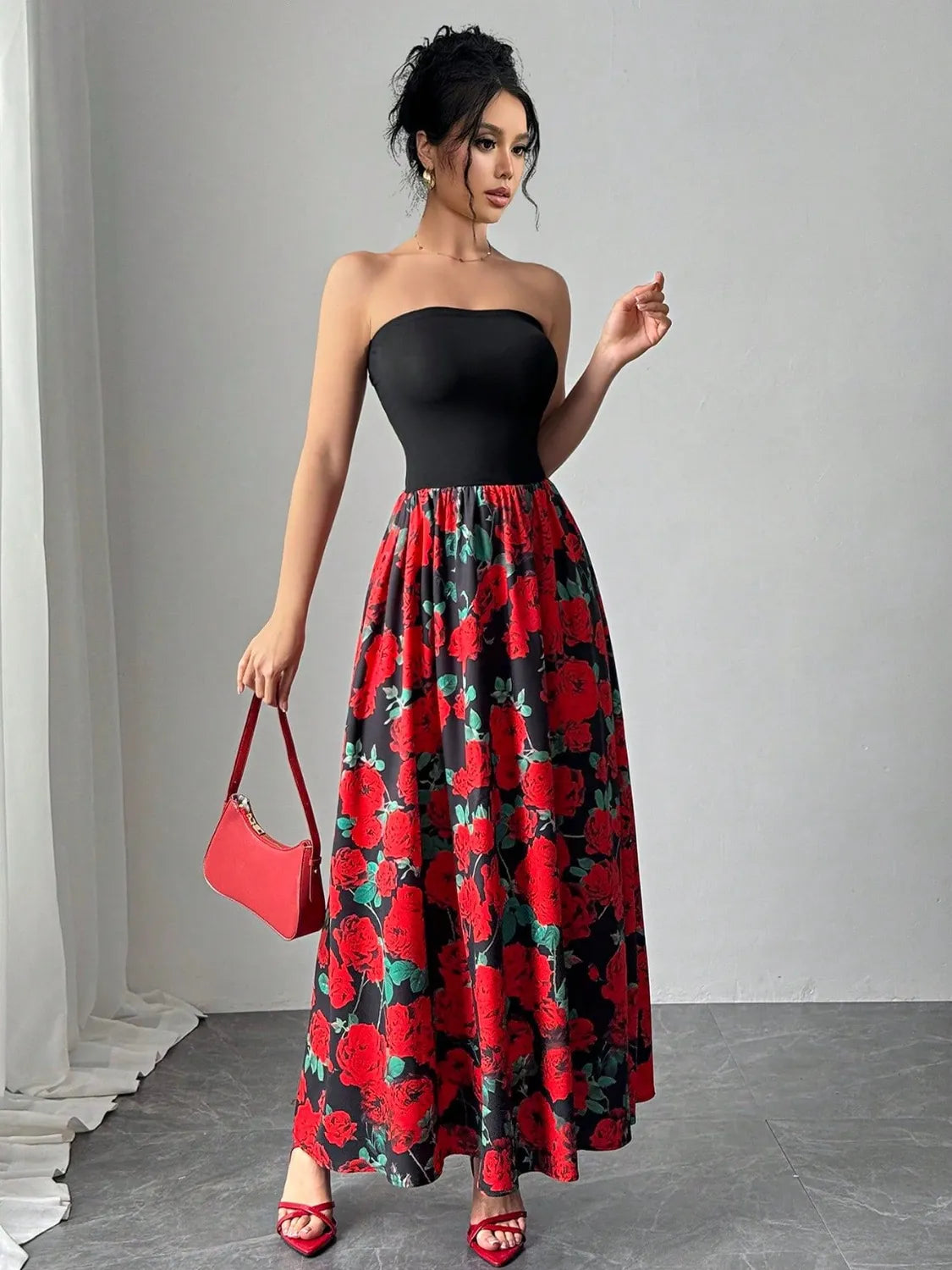 Hazel Blues® |  Floral Tube Maxi Dress