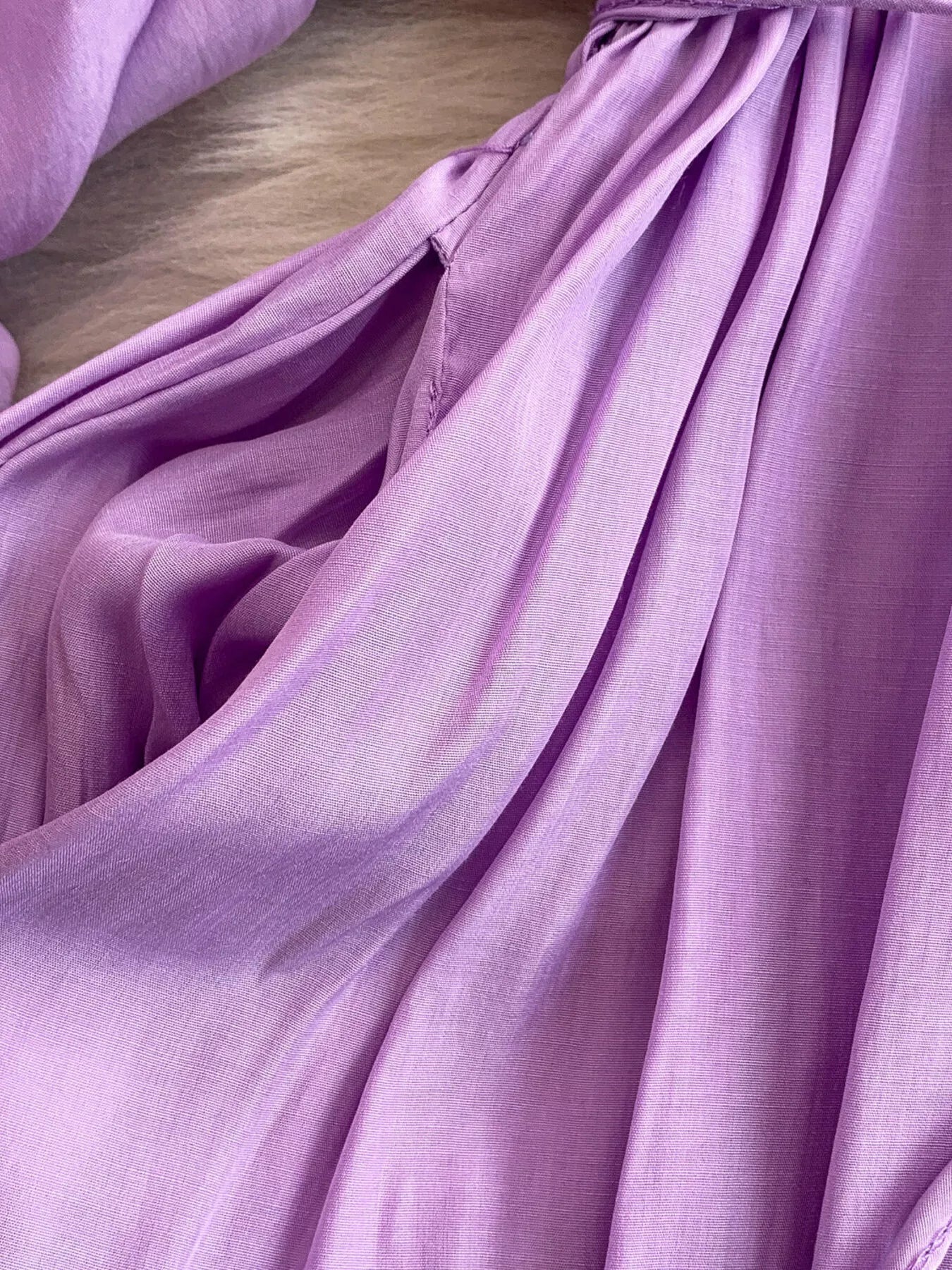 Hazel Blues® |  Balloon Sleeve Tie-Waist Dress