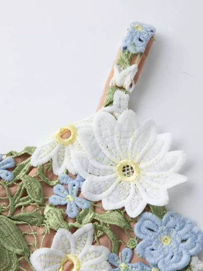 Hazel Blues® |  Floral Embroidered Maxi Dress