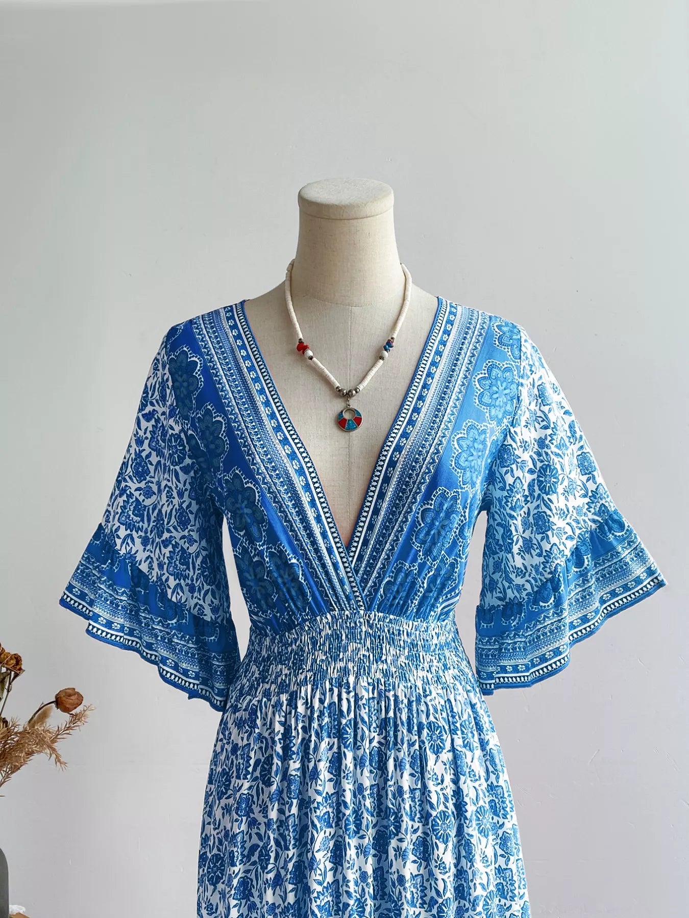 Hazel Blues® |  Floral Print Flounce Sleeve Dress