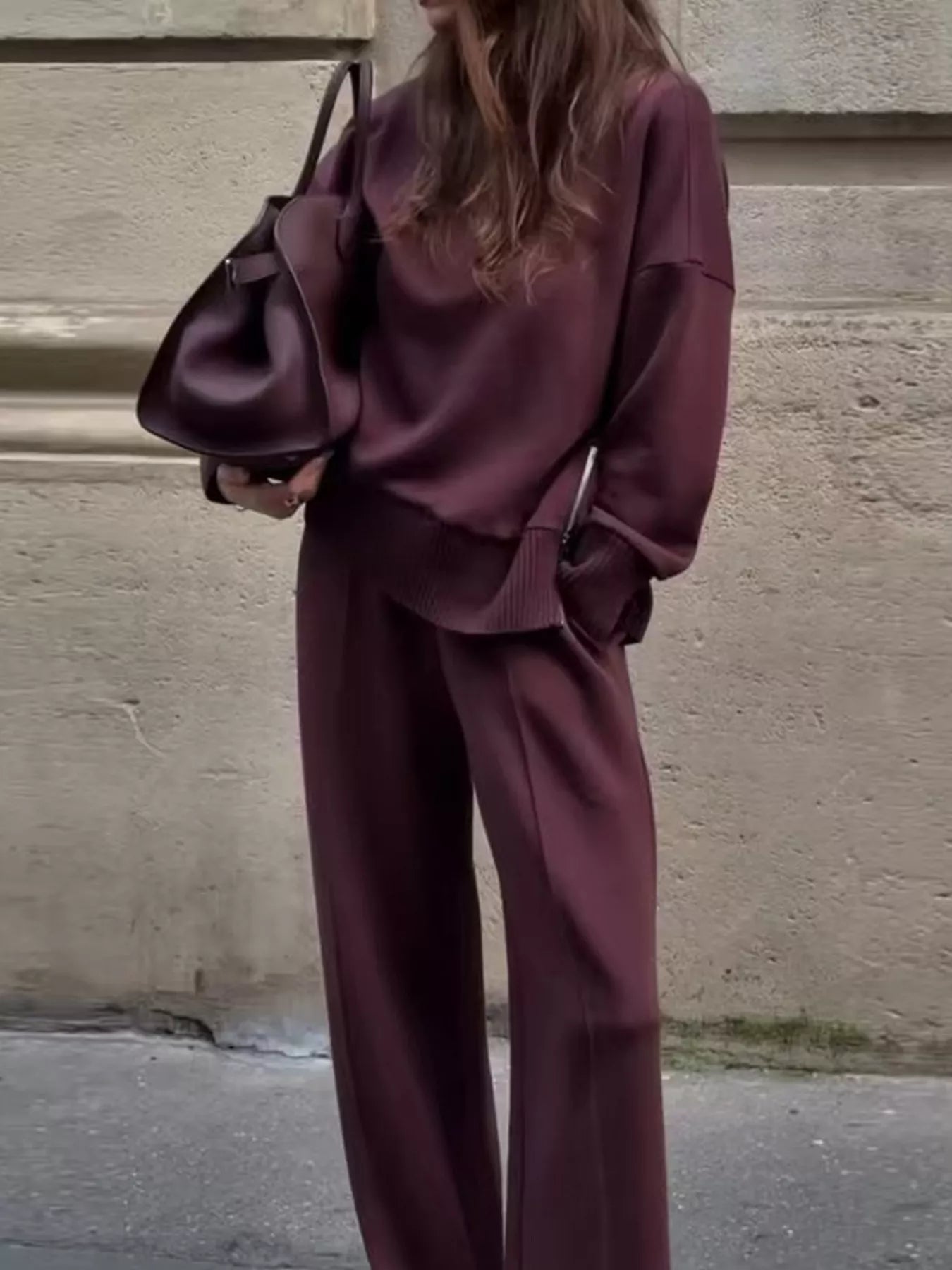 Hazel Blues® |  Turtleneck Side Zipper Sweatshirt and Pants Set