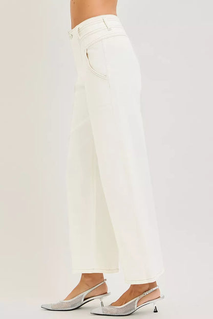 Hazel Blues® |  RISEN High Rise Ankle Wide Pants