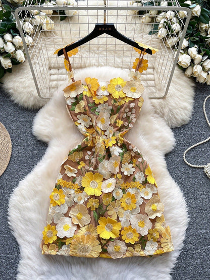 Hazel Blues® |  Floral Tie Waist Mini Dress