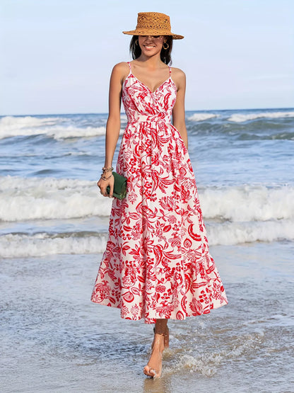 Hazel Blues® |  Printed Spaghetti Strap Midi Dress