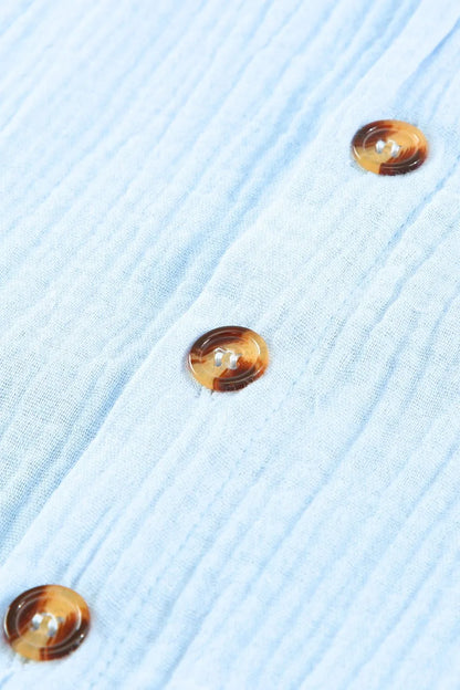 Hazel Blues® |  Button Down Short Sleeve Midi Shirt Dress