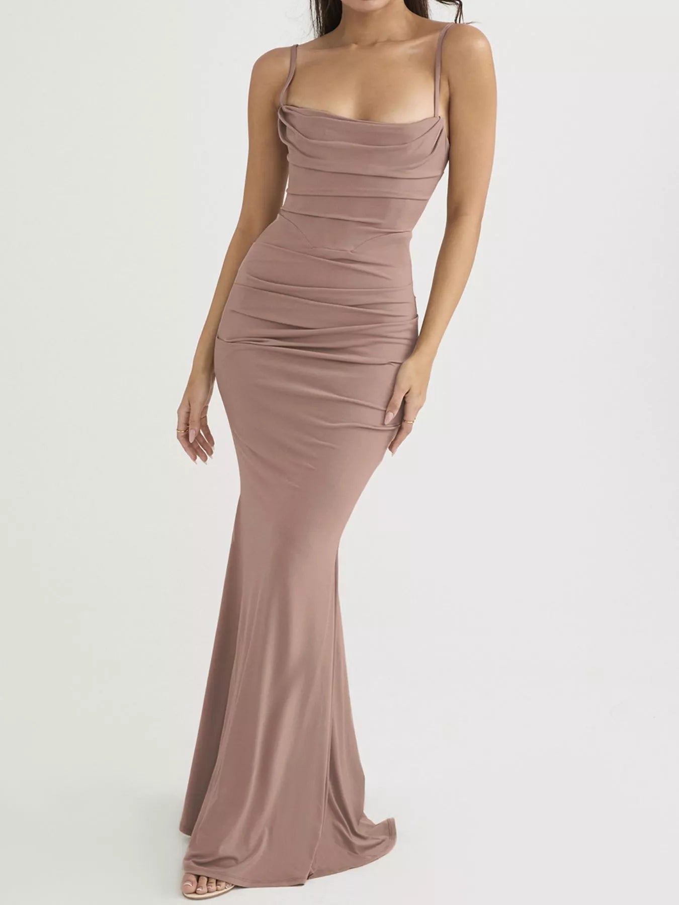 Hazel Blues® |  Ruched Spaghetti Strap Bodycon Maxi Dress