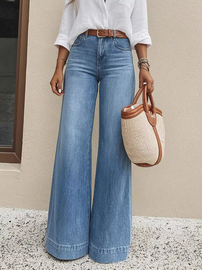 Hazel Blues® |  High-Waisted Wide Leg Jeans