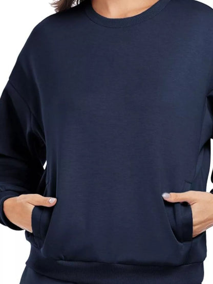 Hazel Blues® |  Round Neck Sweatshirt and Shorts Set