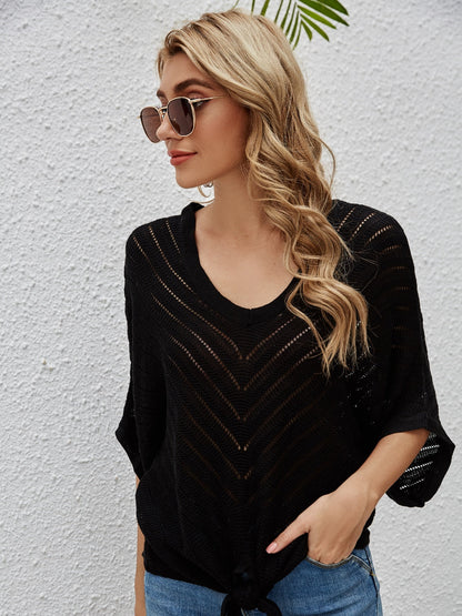 Hazel Blues® | Openwork Batwing Sleeve Cover-Up