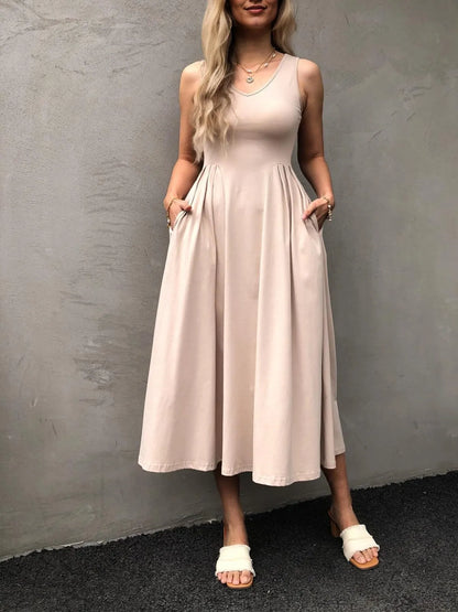 Hazel Blues® |  V-Neck Midi Tank Dress