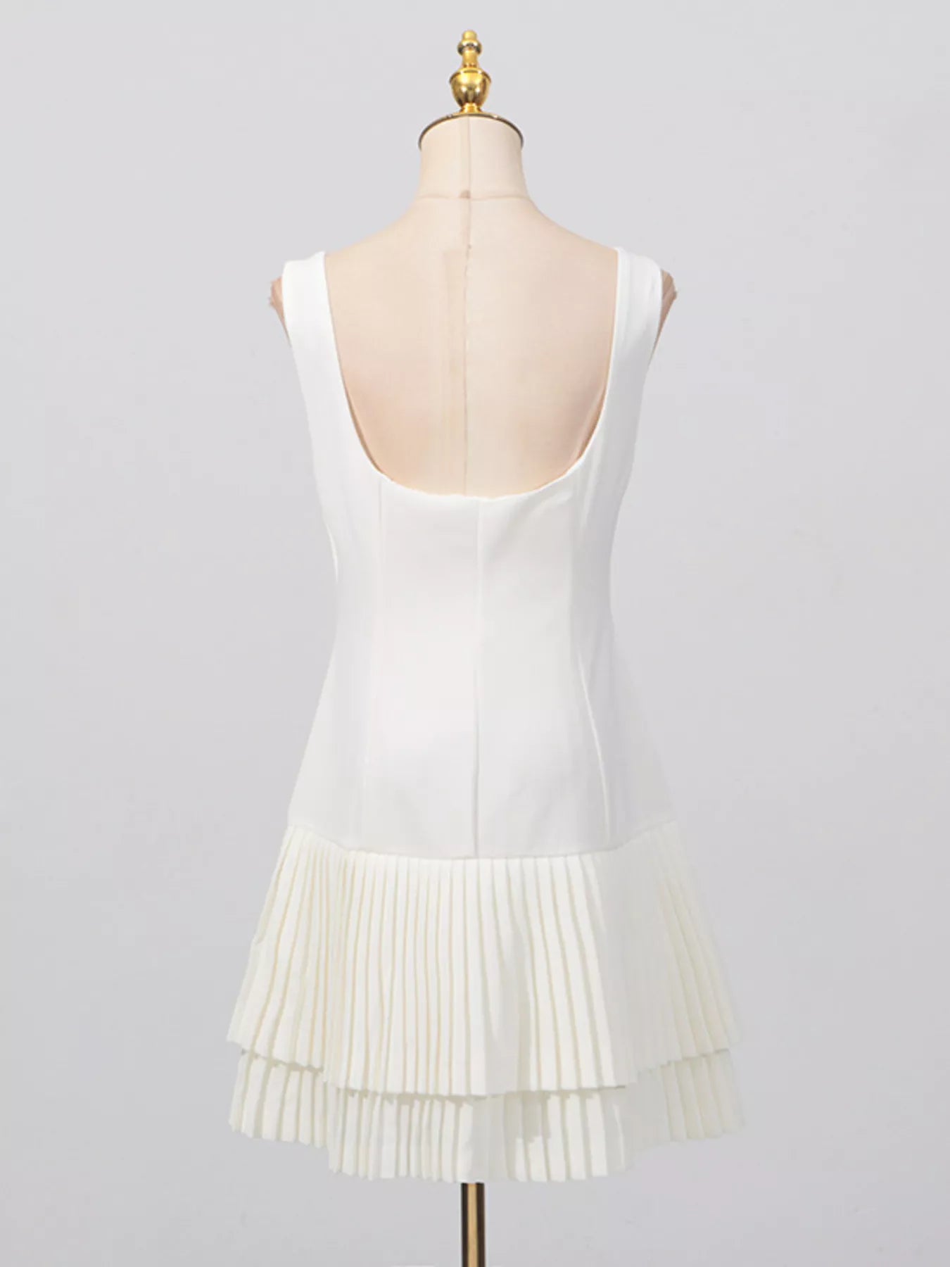 Hazel Blues® |  Square Neck Pleated Mini Dress
