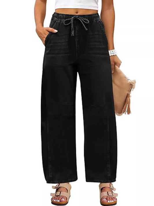 Hazel Blues® |  Elastic Waist Wide Leg Jeans