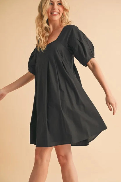 Hazel Blues® |  Aemi + Co Square Neck Babydoll Dress with Pockets
