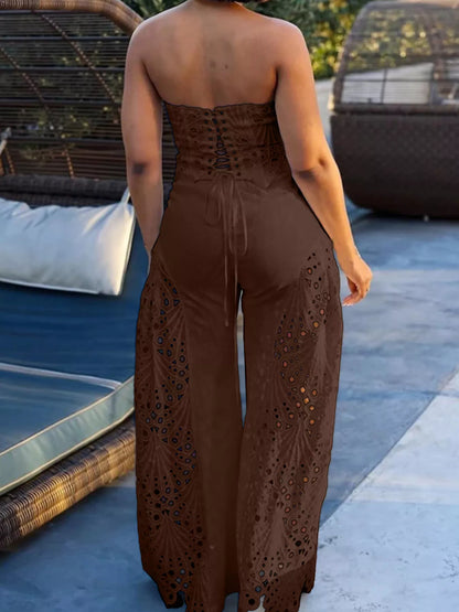 Hazel Blues® |  Hollow-Out Tube Top and Pants Two-Piece Set