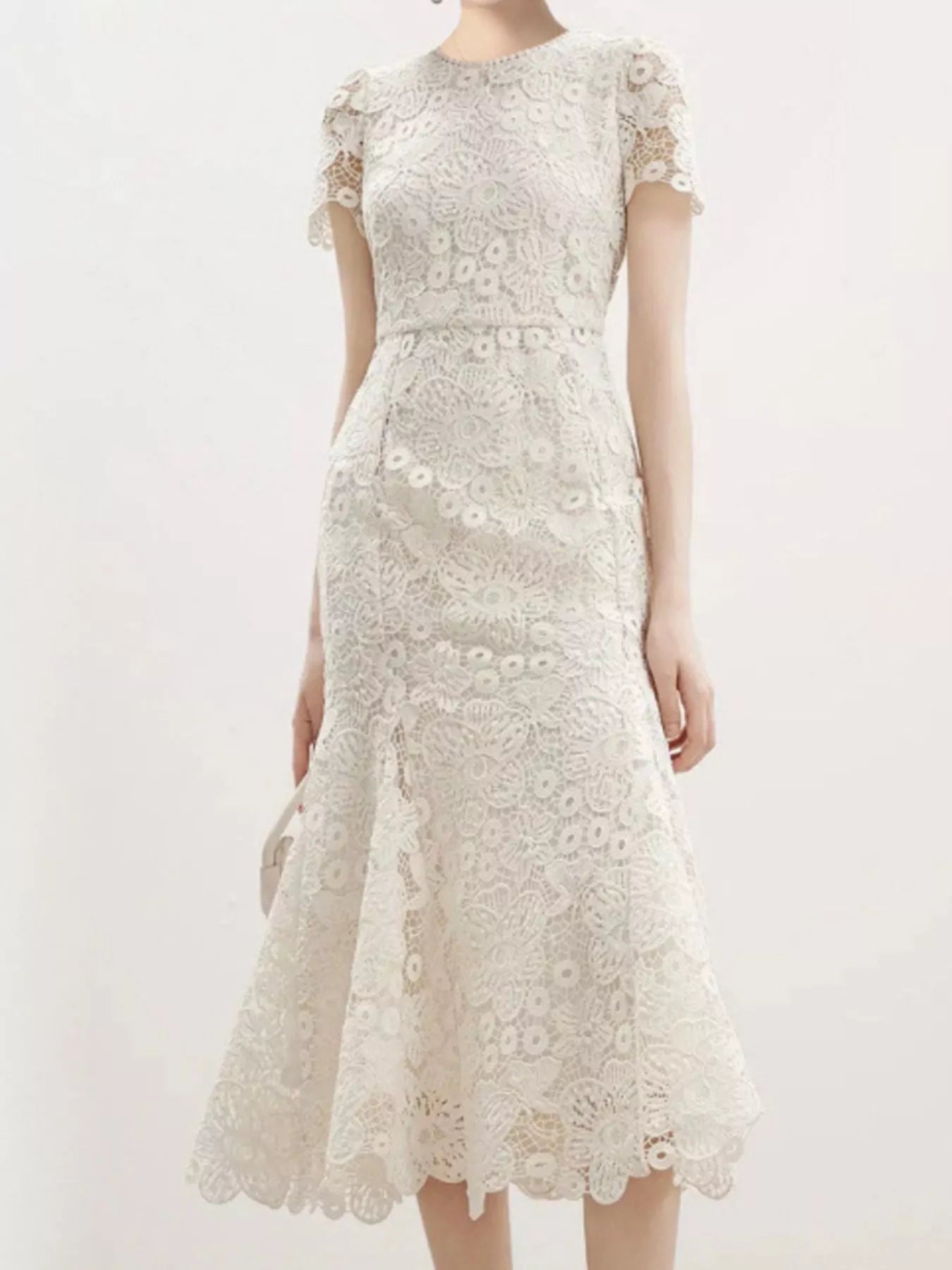 Hazel Blues® |  Lace Short Sleeve Mermaid Dress